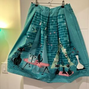 Unique Vintage Jazzy Cat Skirt